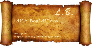 Léb Boglárka névjegykártya